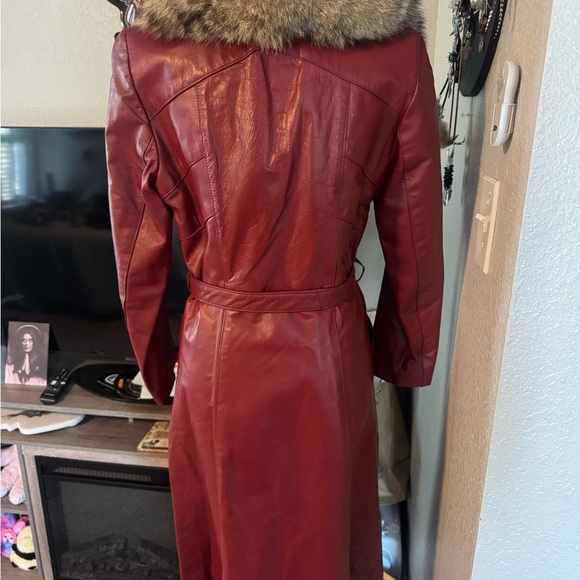 VINTAGE LEATHER LEOPARD FUR COAT MEDIUM - Picture 4 of 8